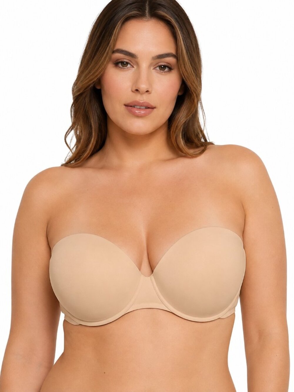 Cacique Multi-way Boost Cafe Mocha Strapless Underwire Bra Womens 40DDD EUC